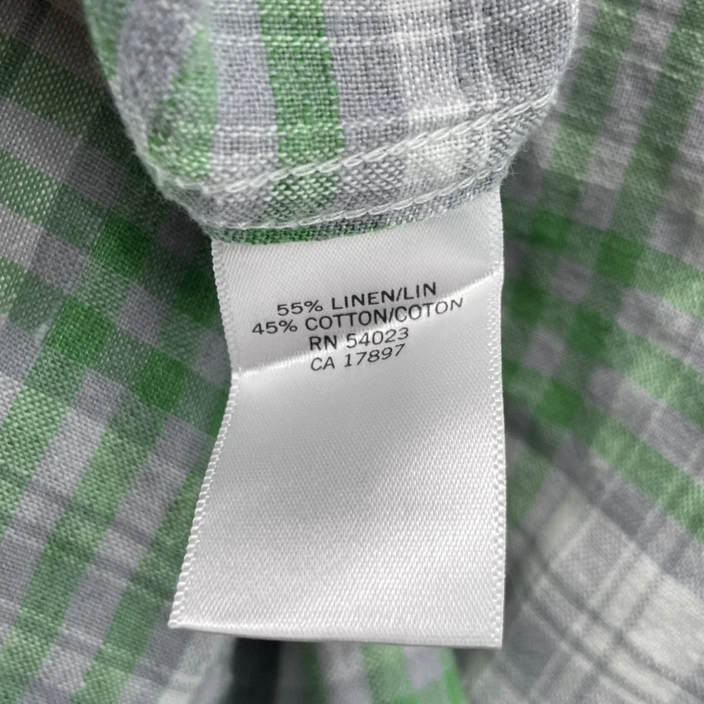 Banana Republic Linen Blend Shirt Men Large Western Outdoor Coastal Academia 90s